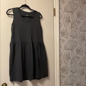 Universal Thread Gray Pleated Scoop Neck Sundress